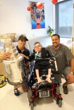 Loïc with Marc-André Fleury and Lord Stanley's Cup.